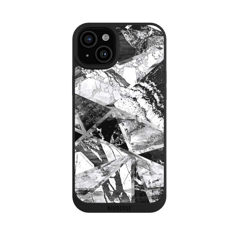 iPhone 15 Plus NIVOpure Carreaux de marbre monochrome