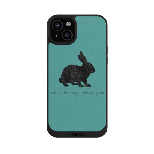 Apple iPhone 15 Plus NIVOpure Some Bunny Loves You - Black on Turquoise