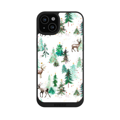 Apple iPhone 15 Plus NIVOpure Hirsche und Winterweihnachtsbäume