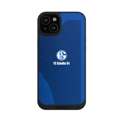 Apple iPhone 15 Plus NIVOpure Schalke 04 Blauer Hintergrund Mit Logo