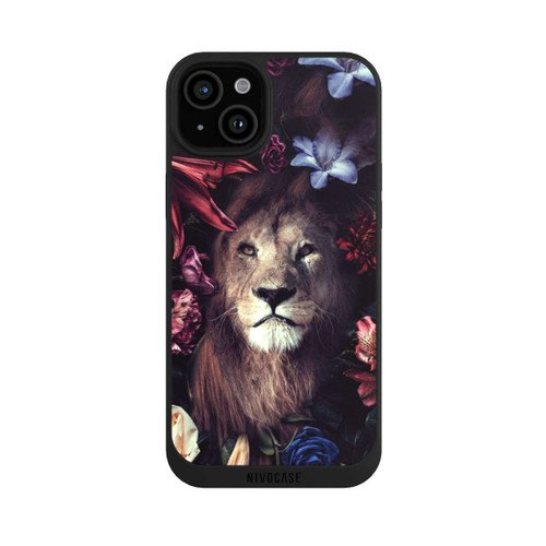 Apple iPhone 15 Plus NIVOpure Löwe Blumenrahmen
