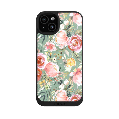 Apple iPhone 15 Plus NIVOpure Pastellfarbener Pfingstrosenstrauß