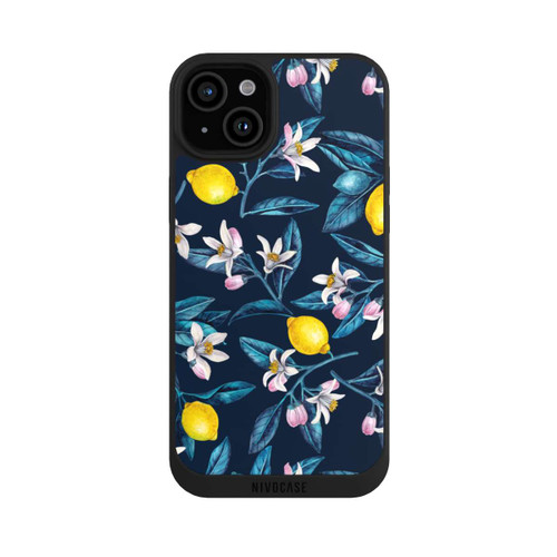 Apple iPhone 15 Plus NIVOpure Citrons et fleurs Foncé