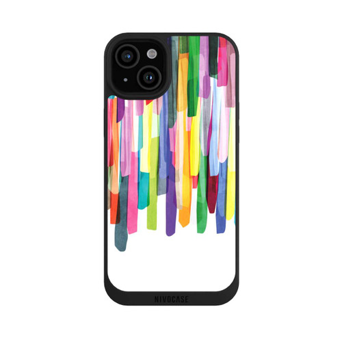 Apple iPhone 15 Plus NIVOpure Colorful Stripes White Background