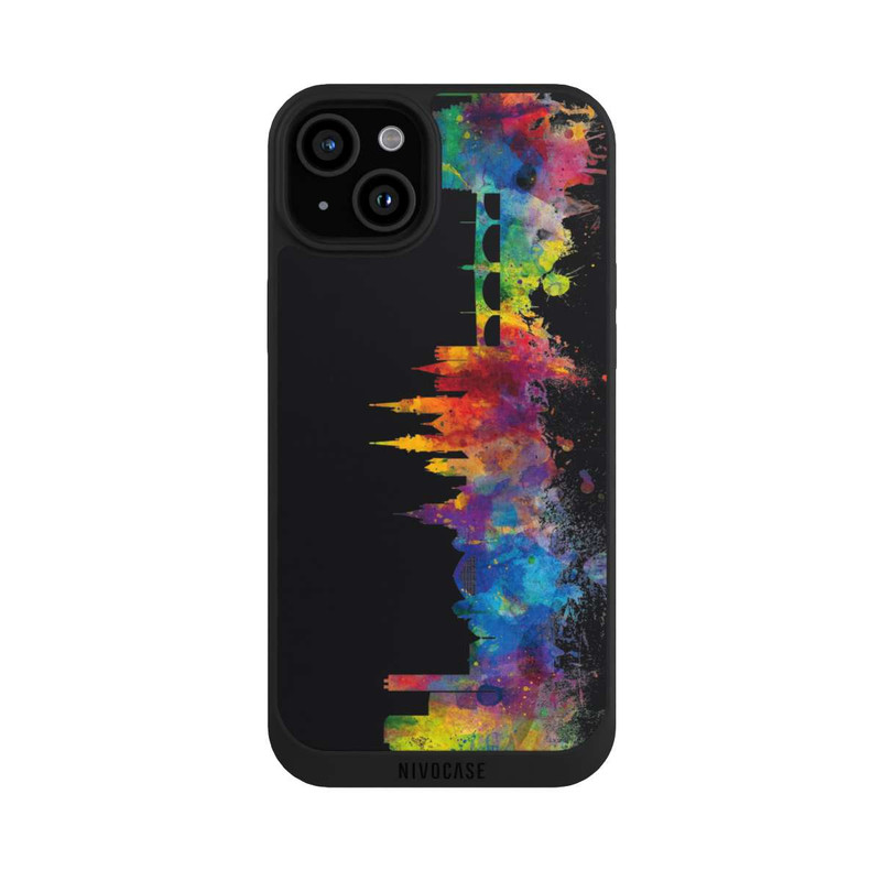 iPhone 15 Plus NIVOpure Bâle Suisse Ligne d'horizon Noir