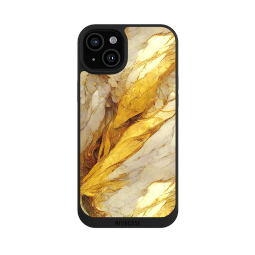 Apple iPhone 15 Plus NIVOpure Weiße Marmor-Golddruckschichten