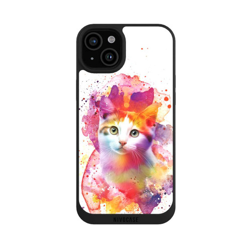 Apple iPhone 15 Plus NIVOpure Happy Kitty Blanc