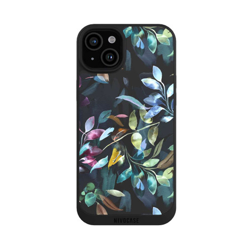 Apple iPhone 15 Plus NIVOpure Watercolor Mystic Leaves Black