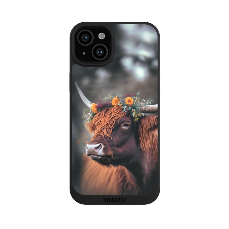 iPhone 15 Plus NIVOpure Highland Cow With Flowers with AI