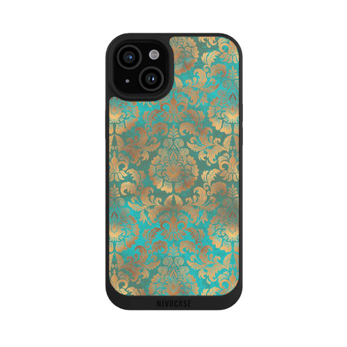 Apple iPhone 15 Plus NIVOpure Damask Wallpaper Turquoise