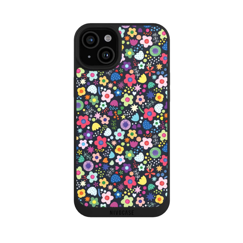 iPhone 15 Plus NIVOpure Psychedelic Flowers Multi Black