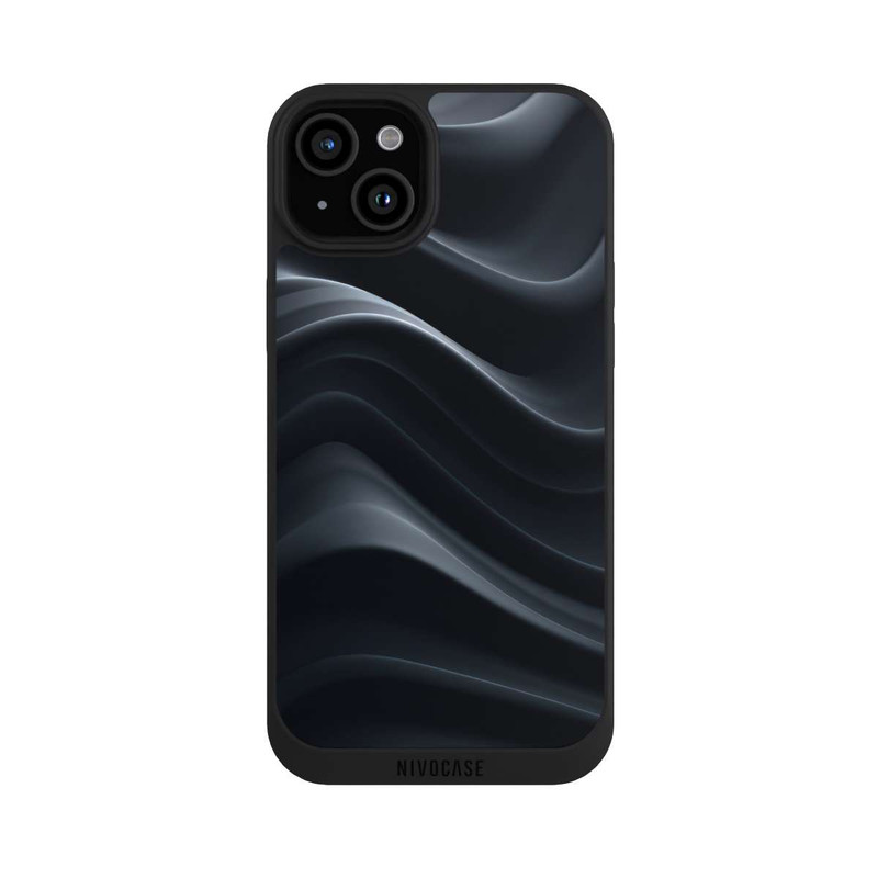 iPhone 15 Plus NIVOpure Black Waves Texture