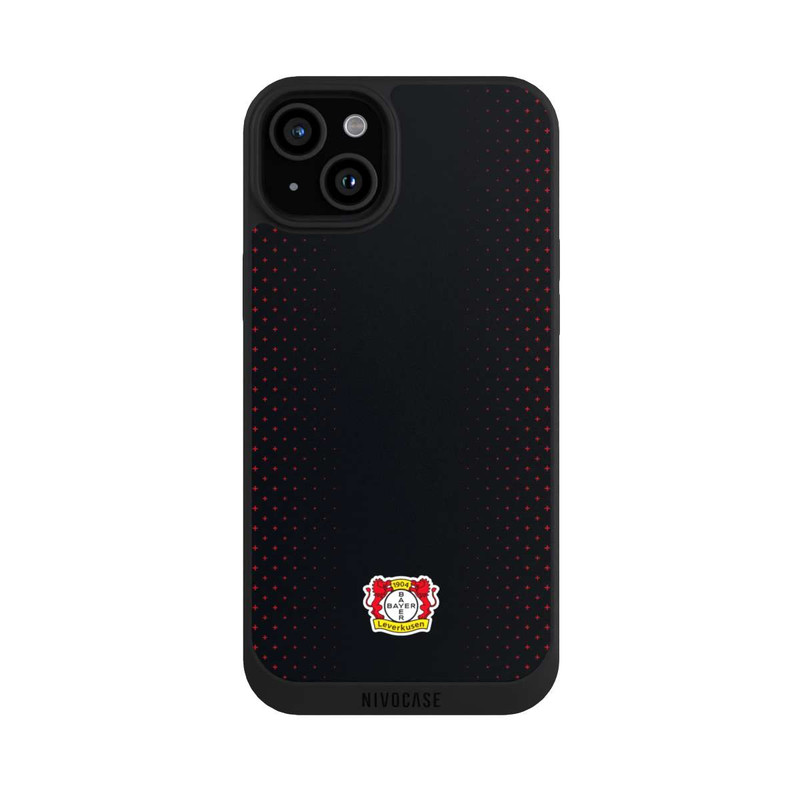 iPhone 15 Plus NIVOpure Bayer 04 Leverkusen Schwarz mit Muster