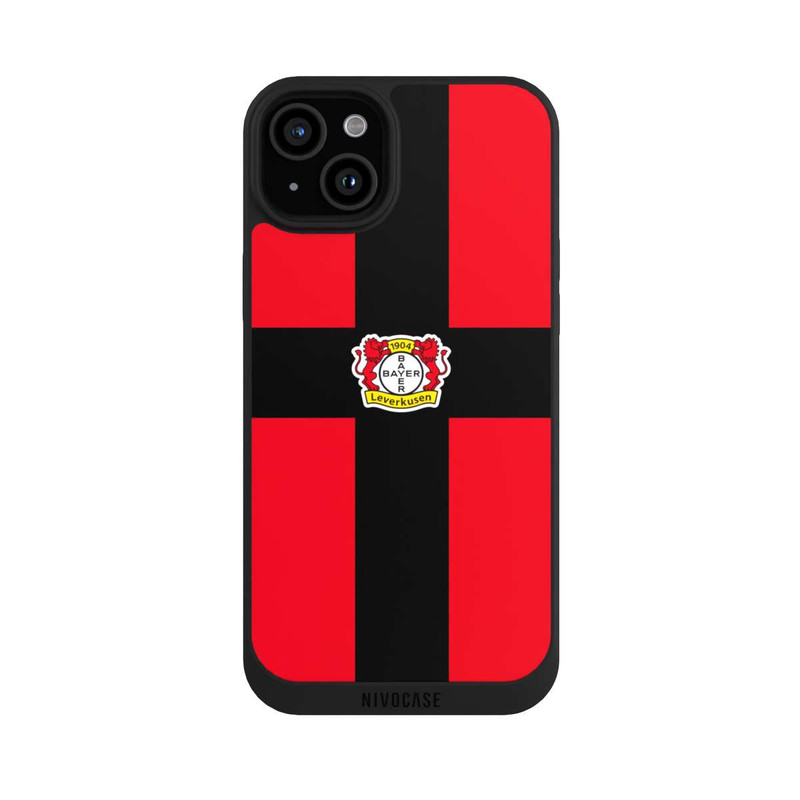 iPhone 15 Plus NIVOpure Bayer 04 Leverkusen Schwarzes Kreuz auf Rot