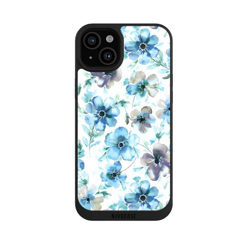 Apple iPhone 15 Plus NIVOpure Blaues Blumenmuster Trendy