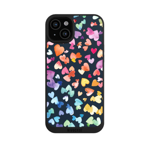 Apple iPhone 15 Plus NIVOpure Valentinstag Herzen Schwarz