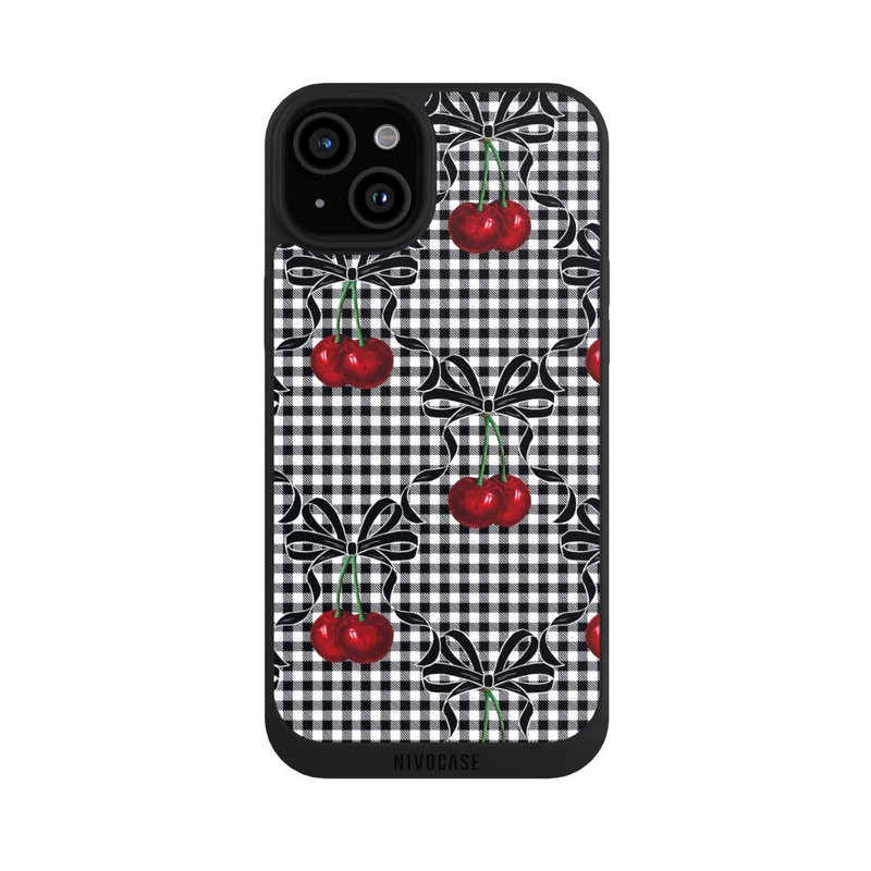 iPhone 15 Plus NIVOpure Cherry Pattern Black