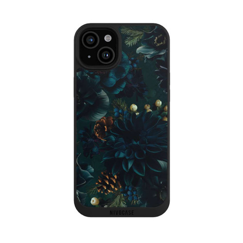 Apple iPhone 15 Plus NIVOpure Blumenmuster Grün und Blau