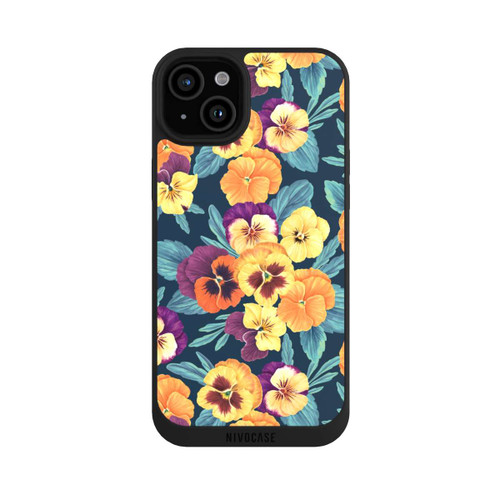 Apple iPhone 15 Plus NIVOpure Pansies on Navy