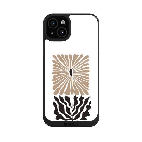 Apple iPhone 15 Plus NIVOpure Eckige Blume Dunkelbraun