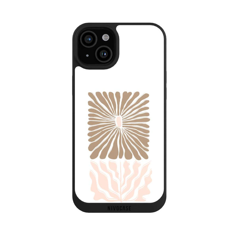 iPhone 15 Plus NIVOpure Eckige Blume Hellbraun