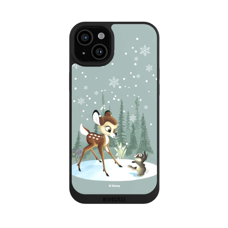 iPhone 15 Plus NIVOpure Bambi et Panpan Monde Hivernal