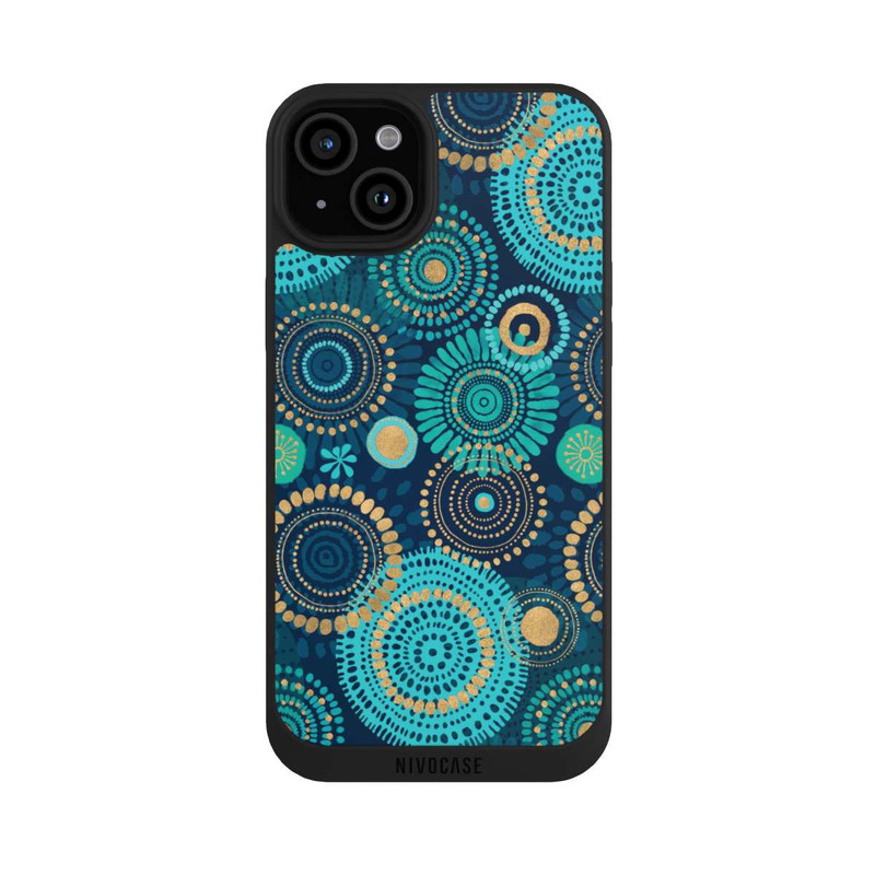 iPhone 15 Plus NIVOpure Blockprint India Teal Gold