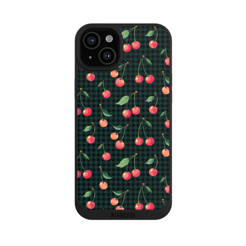 iPhone 15 Plus NIVOpure Cherries and Green Gingham