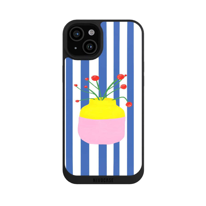 iPhone 15 Plus NIVOpure Colorful Vase Blue Stripes