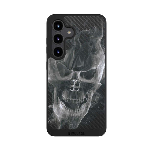 Samsung Galaxy S24 NIVOpure rauchender Totenkopf Carbon
