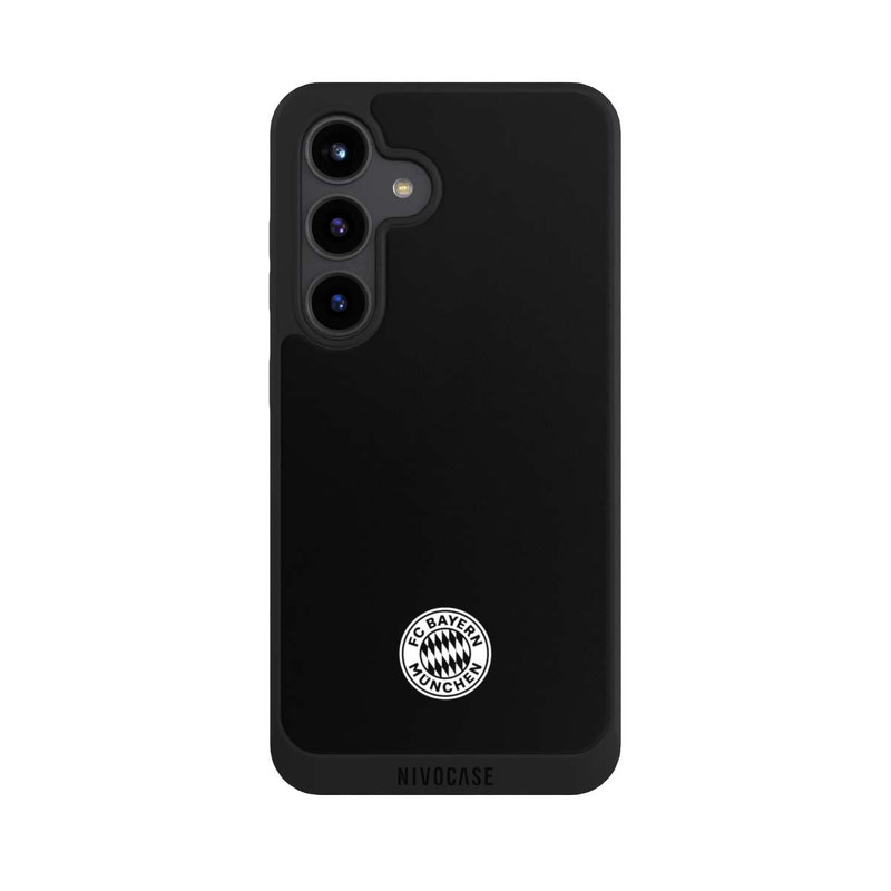 Galaxy S24 NIVOpure Klassisches FCB Logo Klein - Weiß auf Schwarz
