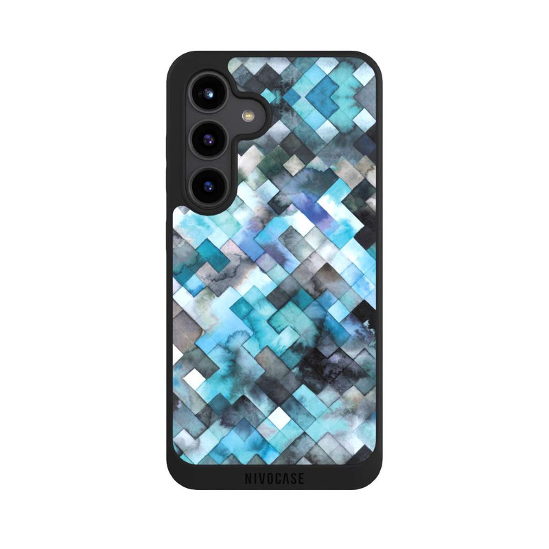 Galaxy S24 NIVOpure stimmungsvolles geometrisches Muster blau