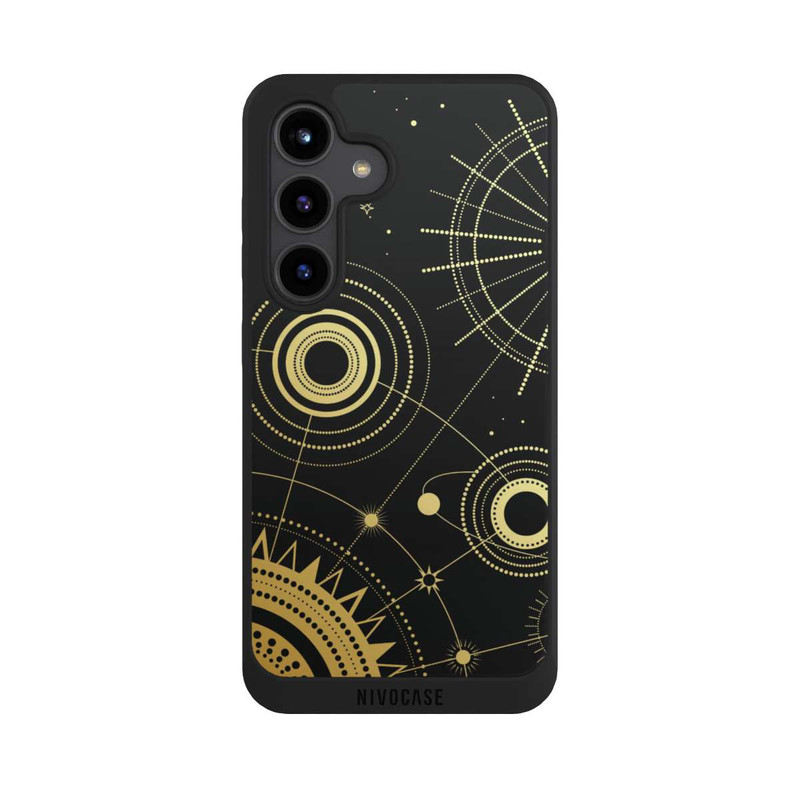 Galaxy S24 NIVOpure Schwarzer und goldener Look Abstrakt
