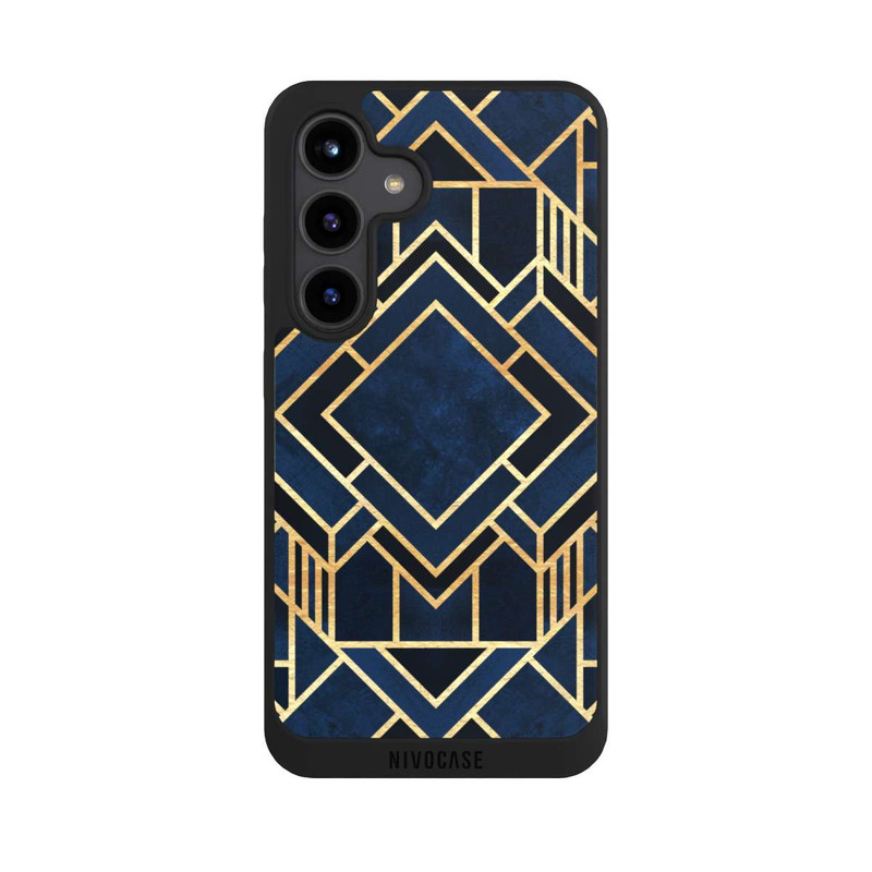 Galaxy S24 NIVOpure Kunst Deko Blau Golddruck