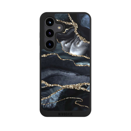 Samsung Galaxy S24 NIVOpure Dunkler Marmor Gold Glitzerlook