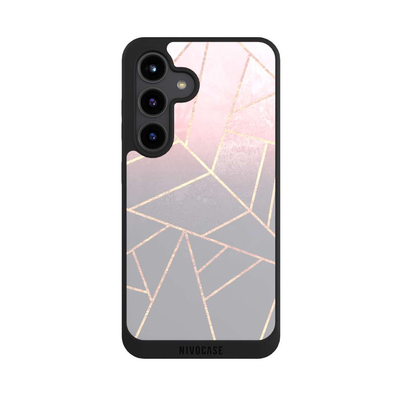 Galaxy S24 NIVOpure Pinker und Schwarzer Stein Gold Druck