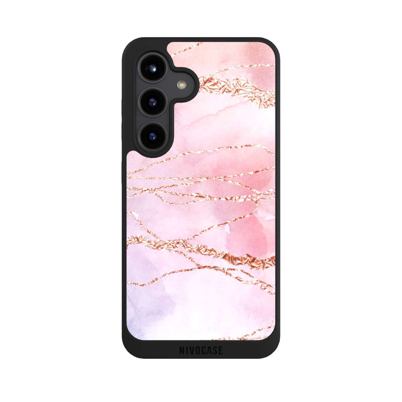 Galaxy S24 NIVOpure Marmor Girly Rose Look Pailleté