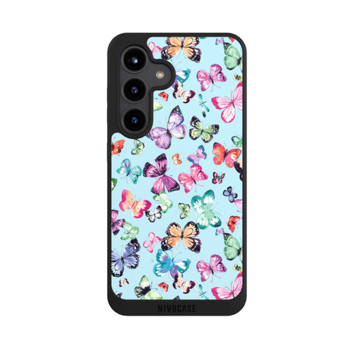 Samsung Galaxy S24 NIVOpure Schmetterlinge rosa orange blau