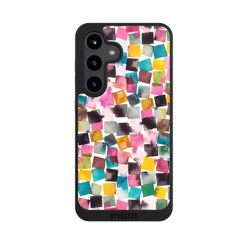 Samsung Galaxy S24 NIVOpure Aquarell geometrische Plaids rosa