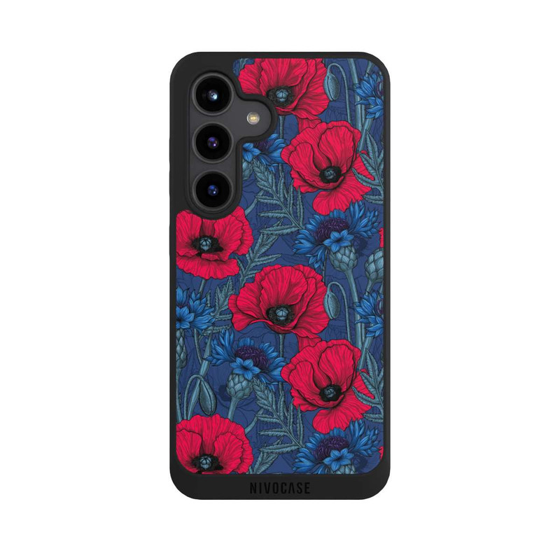 Galaxy S24 NIVOpure Poppies and Cornflowers on Blue