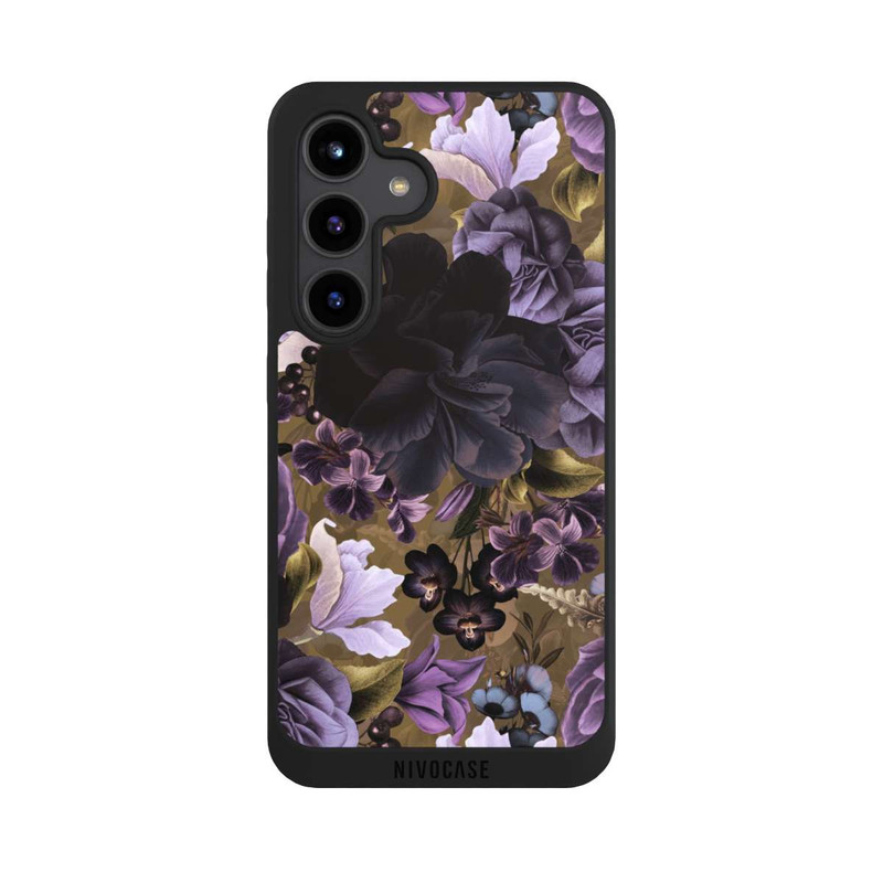 Galaxy S24 NIVOpure  Lila und goldene Vintageblumen