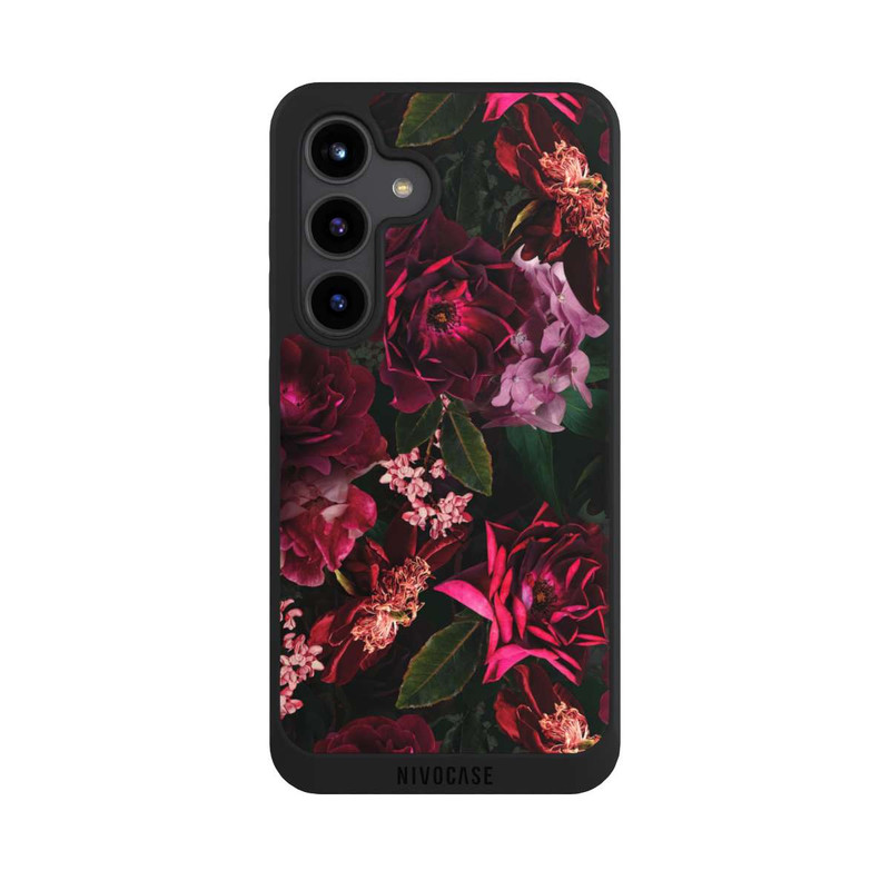 Galaxy S24 NIVOpure Dunkelrote und rosa Blüten