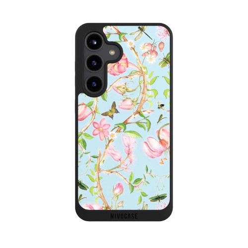 Samsung Galaxy S24 NIVOpure Vintage botanische Blumen in blau
