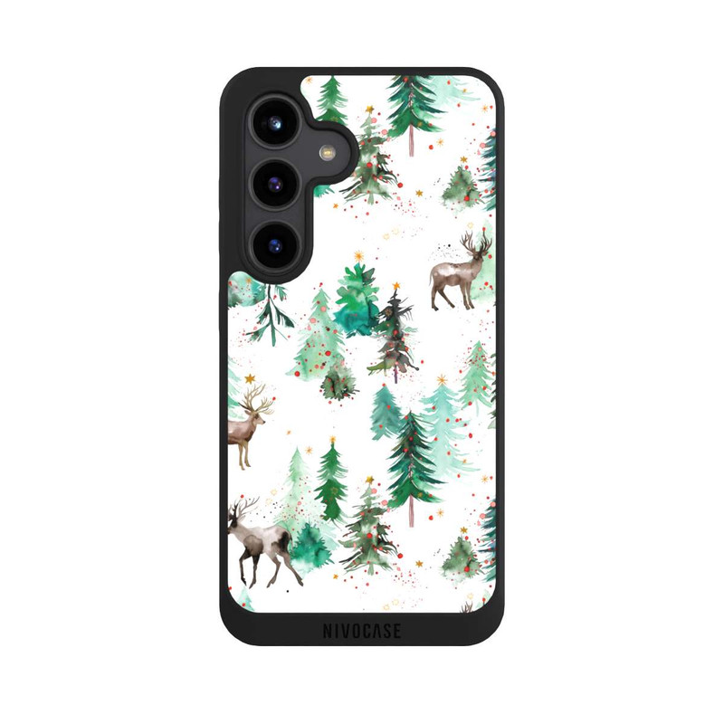 Galaxy S24 NIVOpure Hirsche und Winterweihnachtsbäume