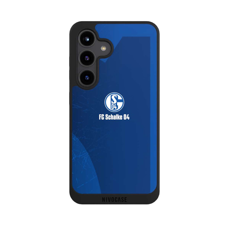Galaxy S24 NIVOpure Schalke 04 Blauer Hintergrund Mit Logo