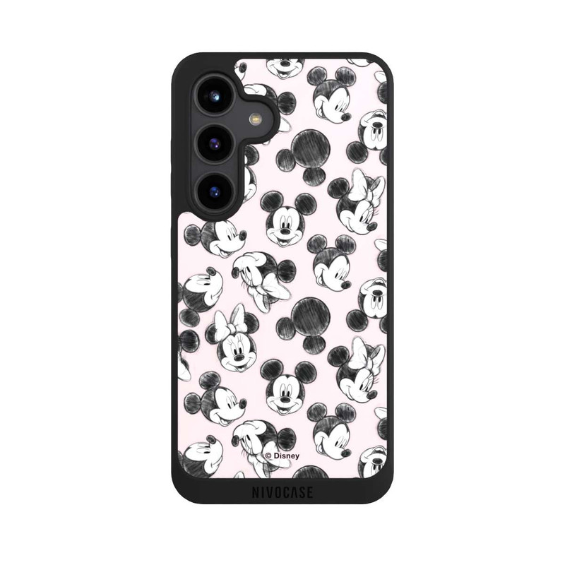 Galaxy S24 NIVOpure Minnie & Mickey Viele Gesichter Pink
