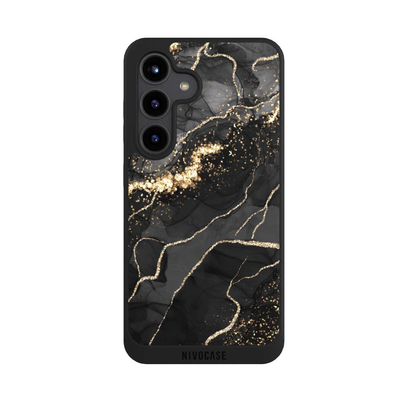 Galaxy S24 NIVOpure Dark Marble Swirls Gold Look