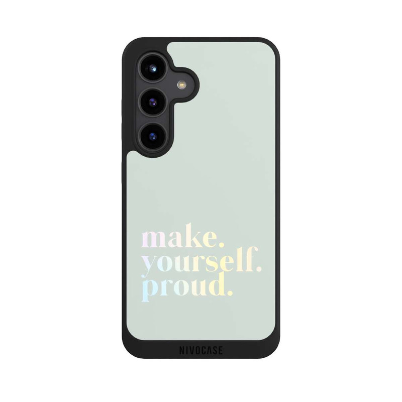 Galaxy S24 NIVOpure Make Yourself Proud Zitat-Minze und Farbverlauf