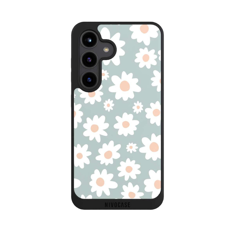 Galaxy S24 NIVOpure Daisy Flower Seamless Pattern Green