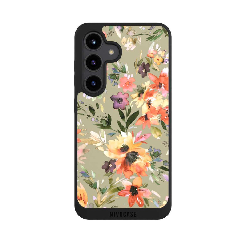 Galaxy S24 NIVOpure Fleurs tropicales picturales vert sauge